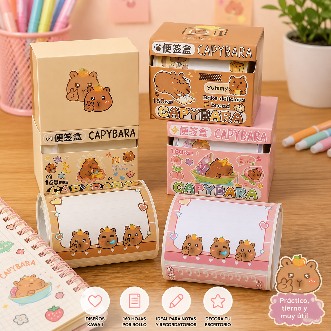 BOX DE 160 NOTITAS CAPIBARA