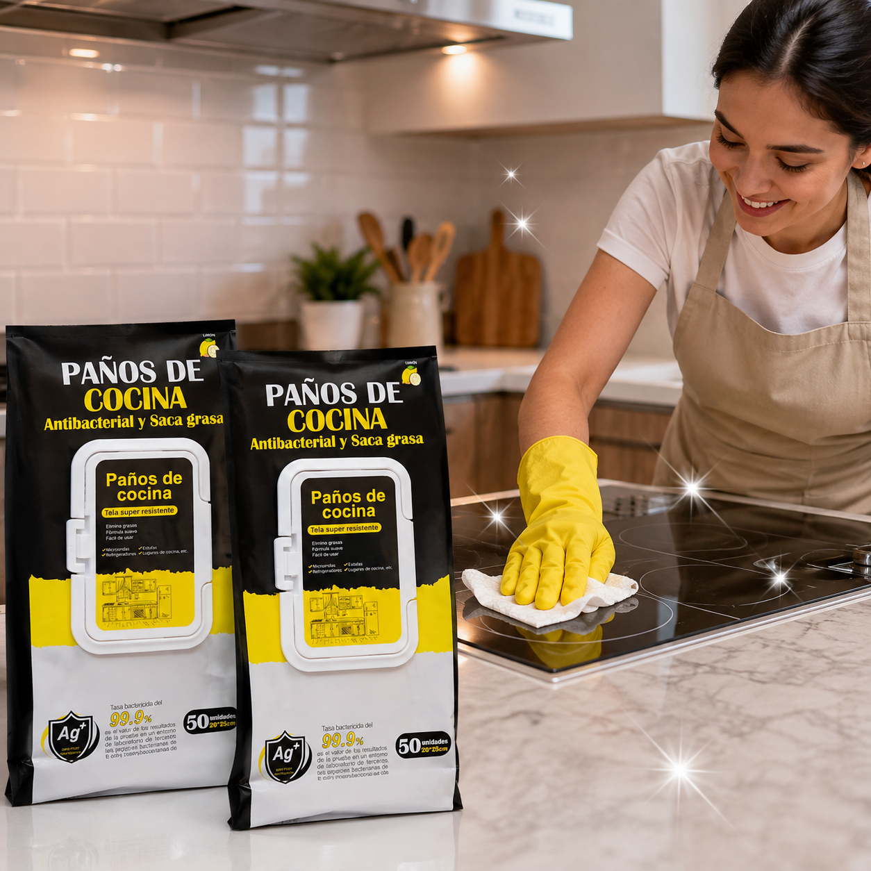 PAÑOS DE COCINA QUITA GRASA - 50 UNDS