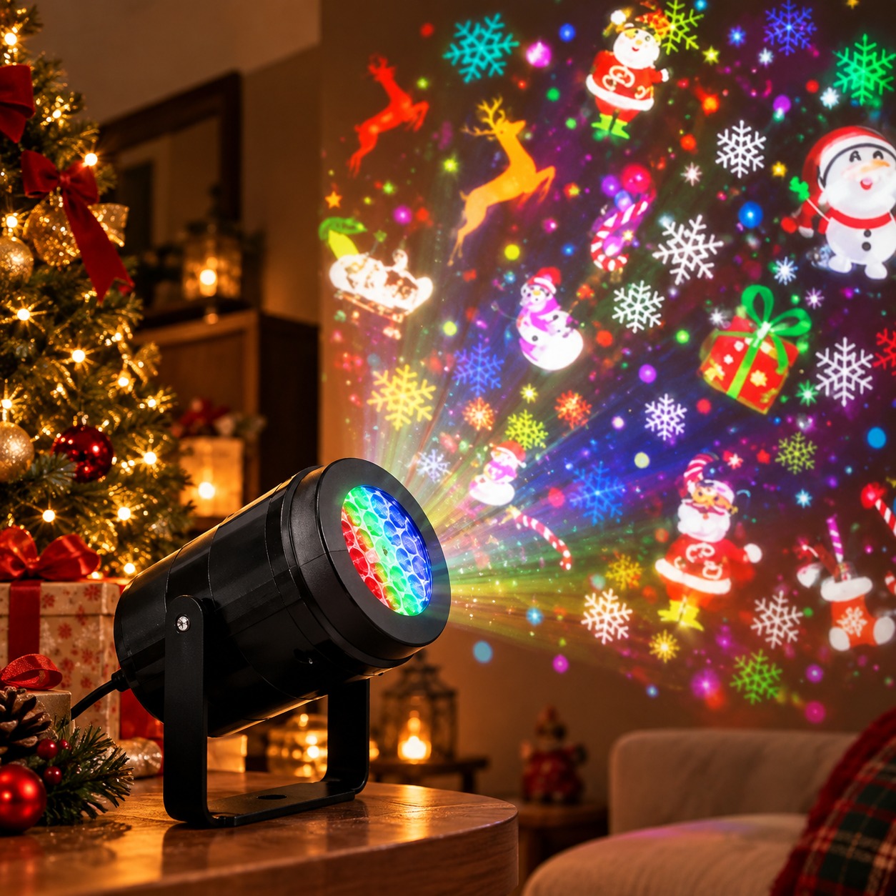 MINI PROYECTOR DE LUCES NAVIDEÑAS