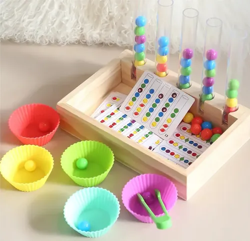 SET DE CUENTAS + TUBOS DE ENSAYO MONTESSORI