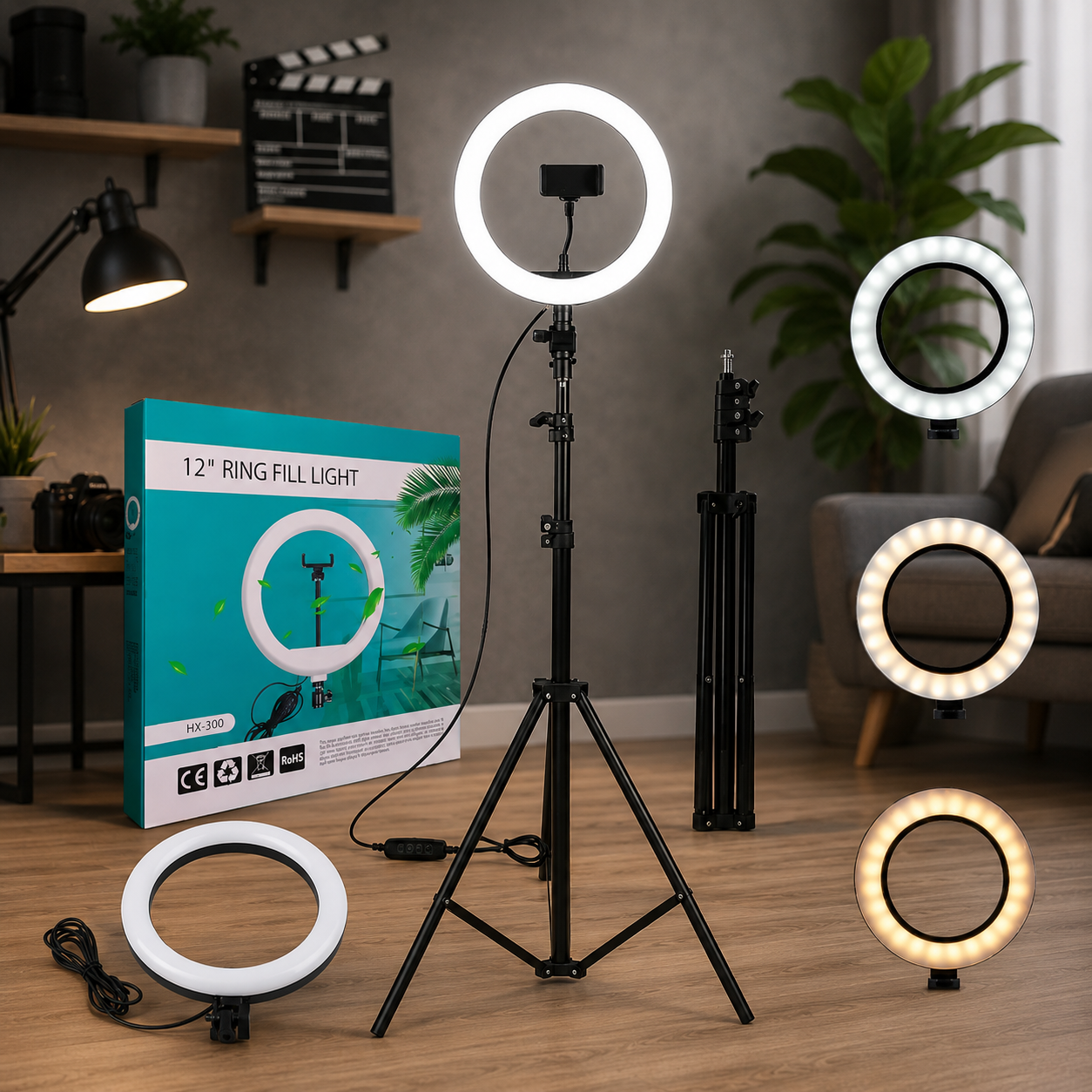 ARO LED DE 30 CM CON TRIPODE