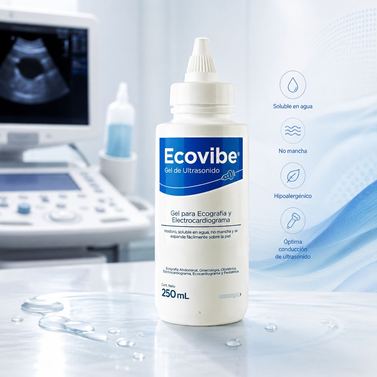 GEL CONDUCTOR PARA ECOGRAFIA Y ULTRASONIDO
