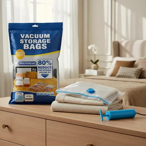 KIT DE 5 BOLSAS AL VACIO + SUCCIONADOR DE AIRE