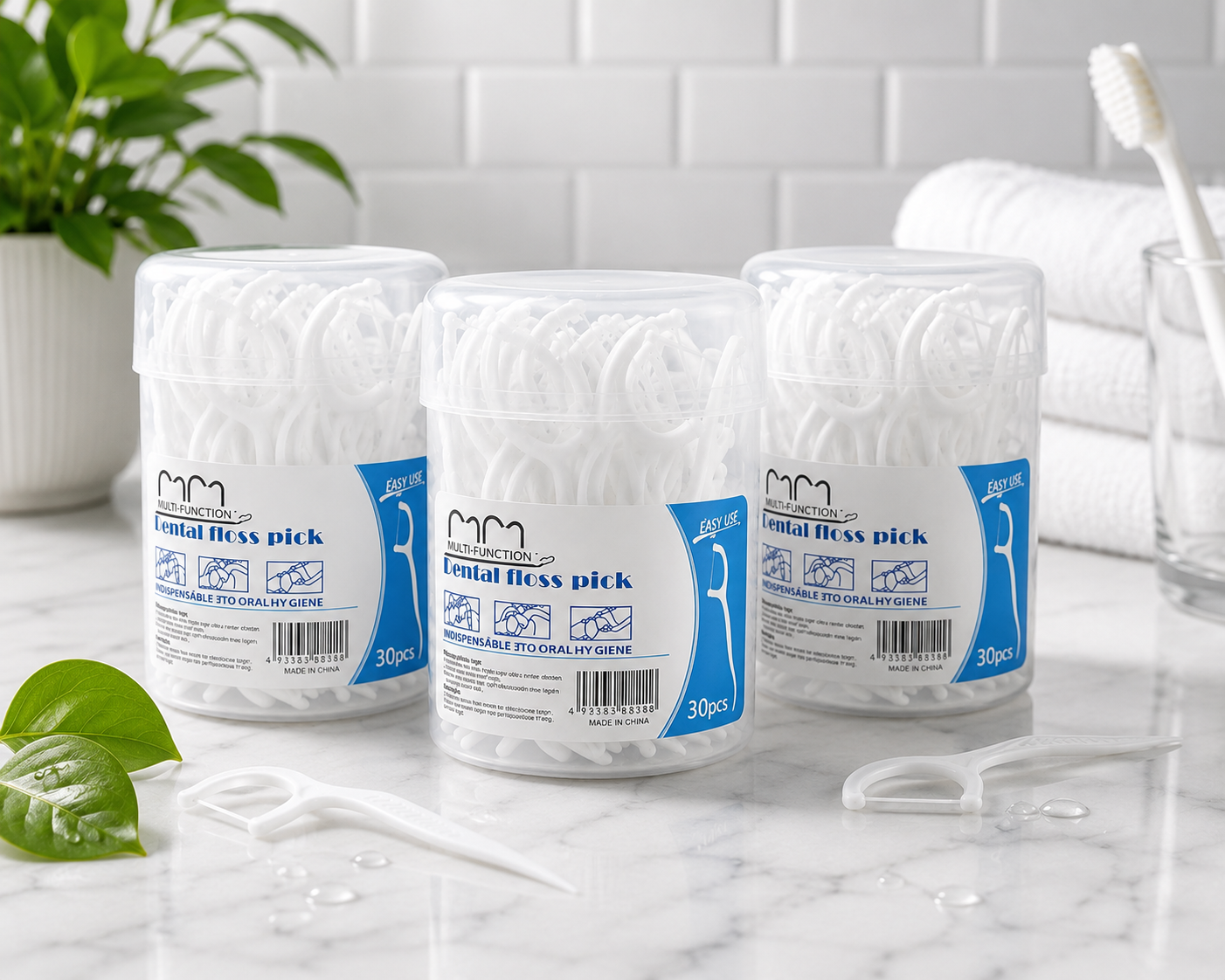 PACK X 3 FRASCOS DE 30 PALILLOS DE HILO DENTAL