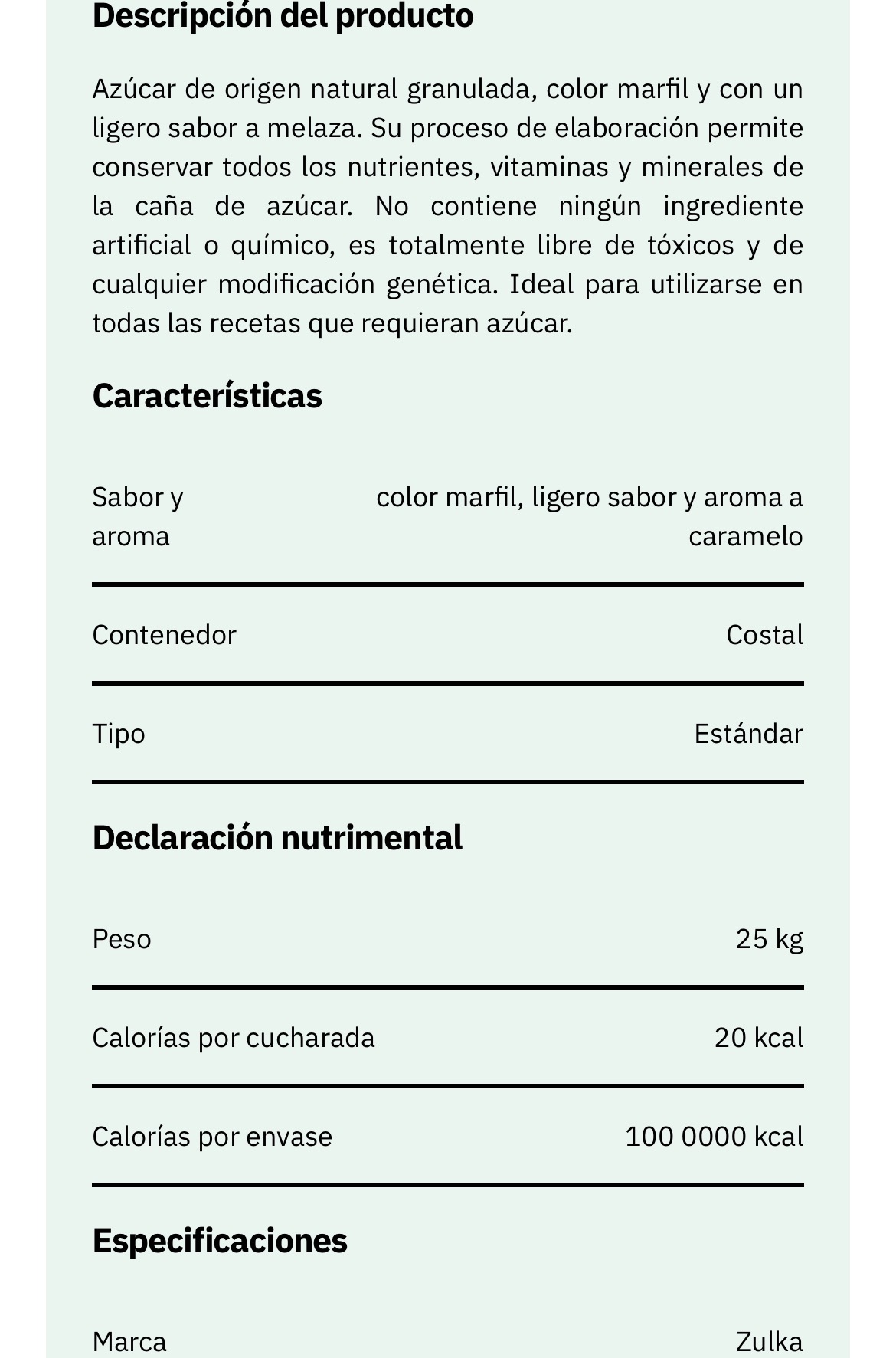 Azúcar morena kileada 2