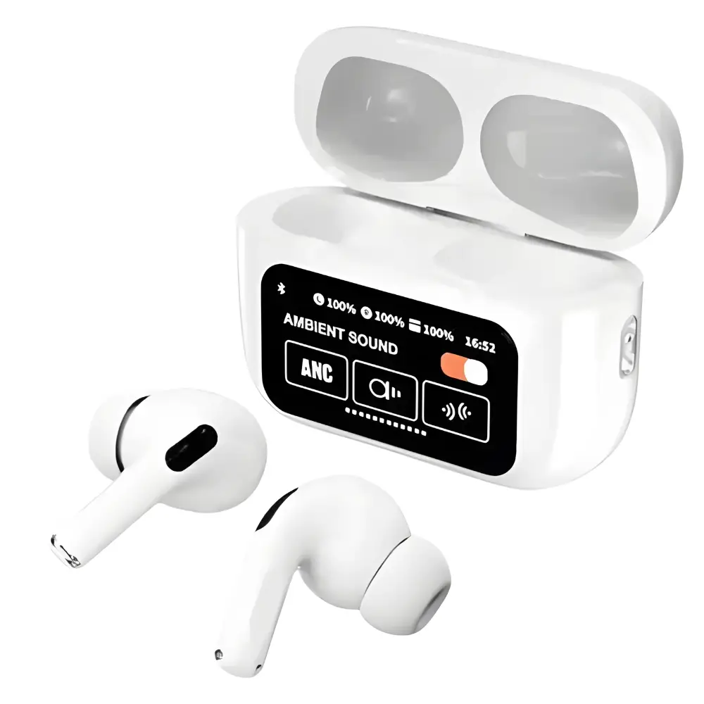A9 Pro Touch Screen Airpods Pro - Premium Wireless Earbuds With Bluetooth 5.0, LCD Display, Super Bass And Pop-Up Feature
