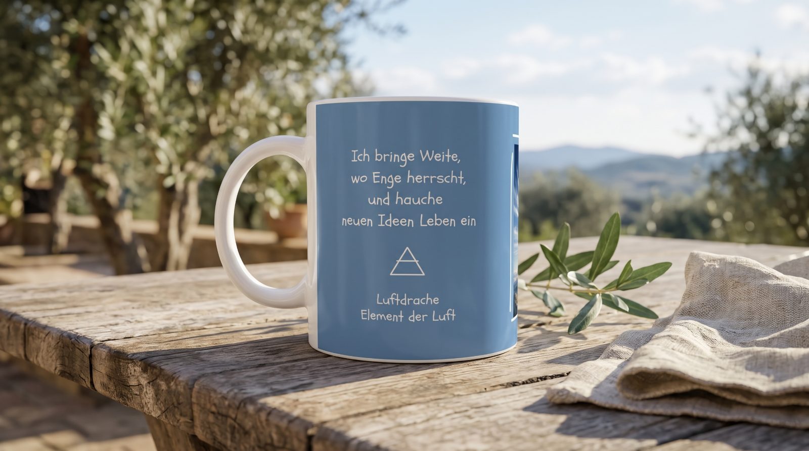 Luftdrache Tasse – Drachentasse mit Spruch und Begleitheft | Elementardrachen 3