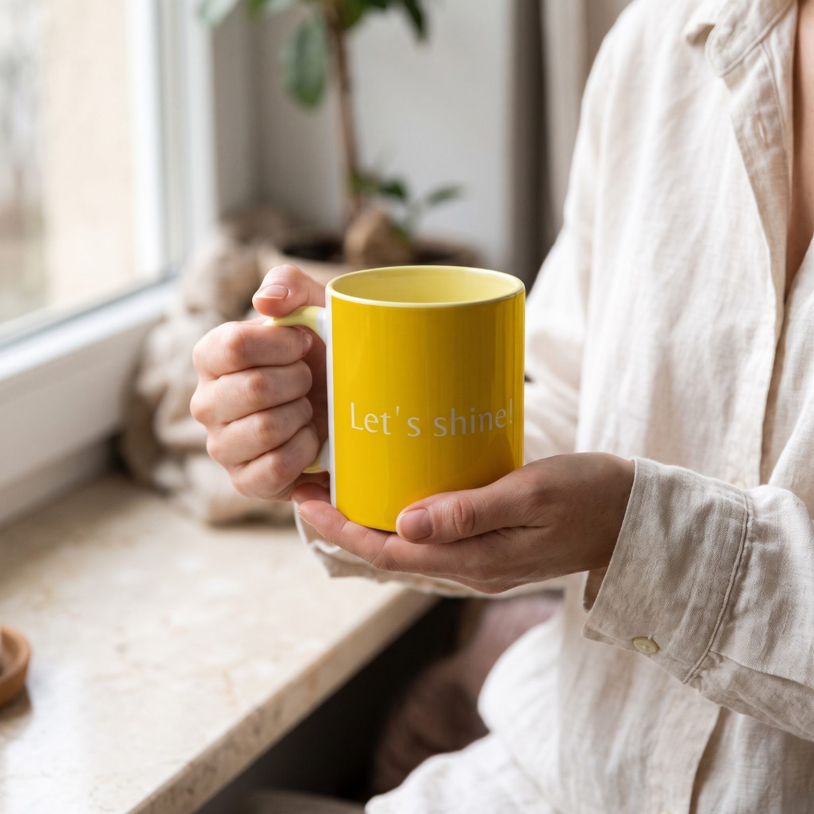 Designertasse Sonnenmandala „Let's shine!“ – Tasse mit Spruch, versandkostenfrei | Florestella-Artwork 3