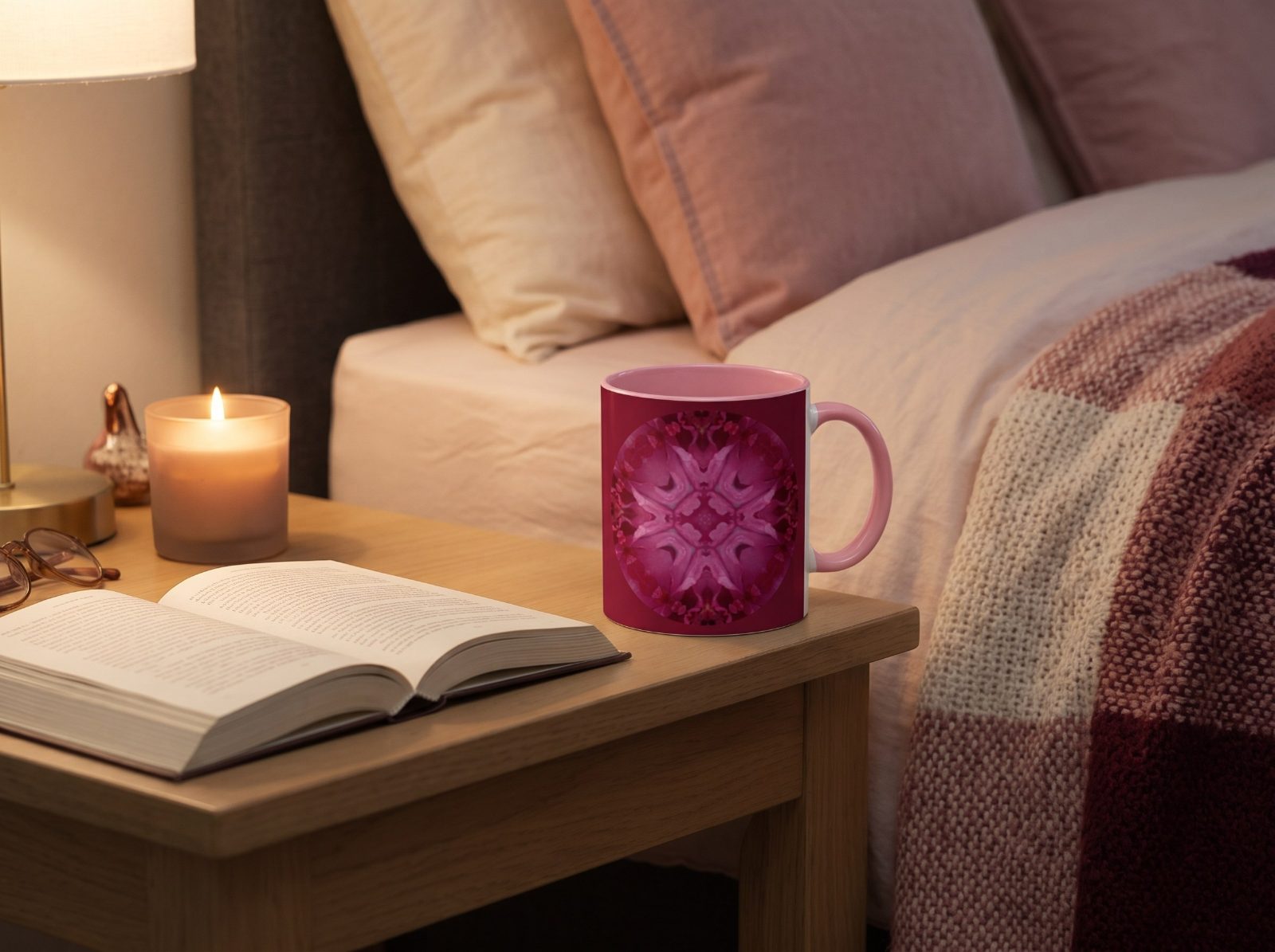 Designertasse Wildrose „Be kind to yourself“ – Tasse mit Spruch, versandkostenfrei | Florestella-Artwork