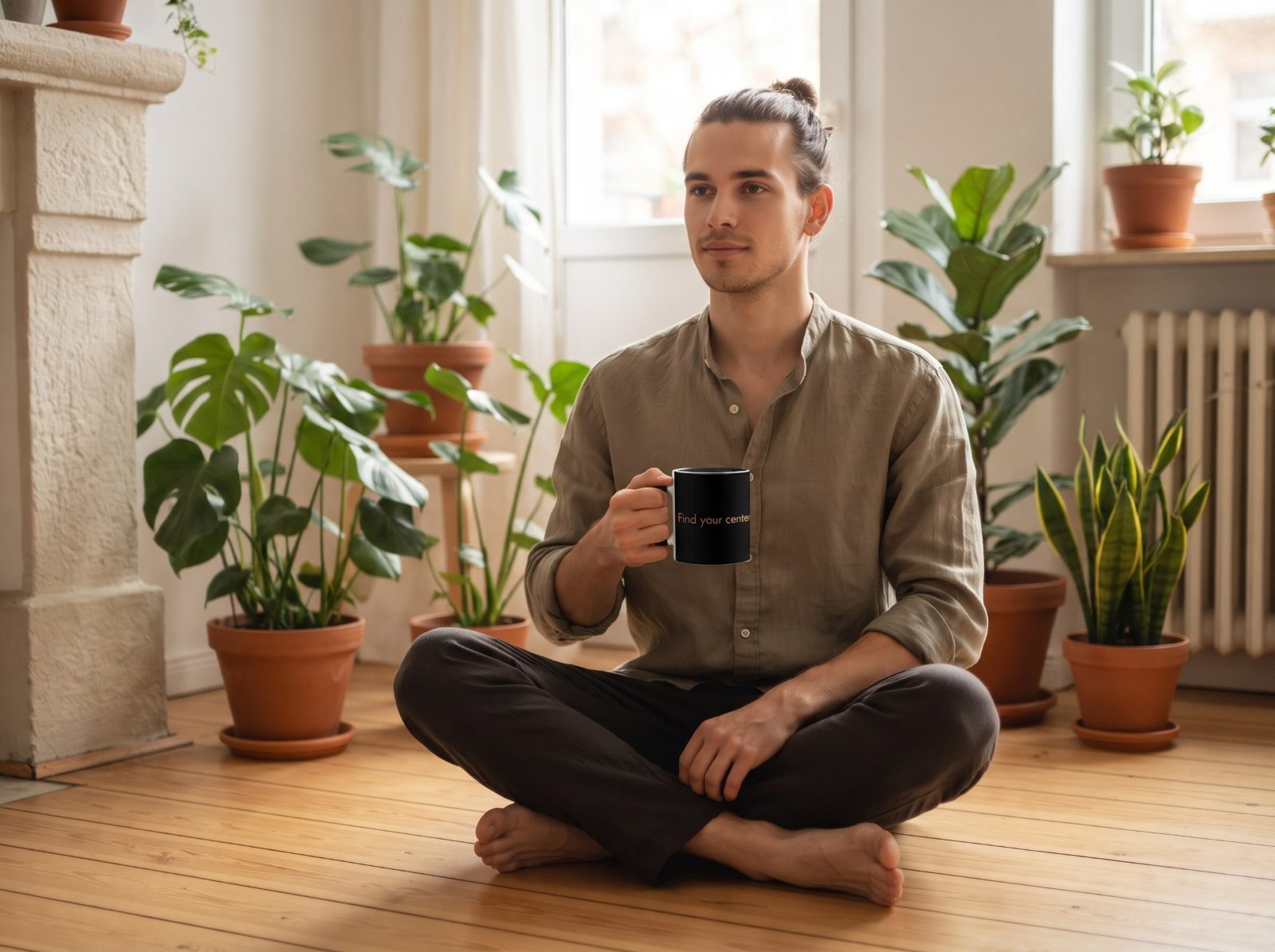 Motivationstasse „Find your center“ – Tasse mit Spruch, Wirbel in Blau und Gold, versandkostenfrei 2