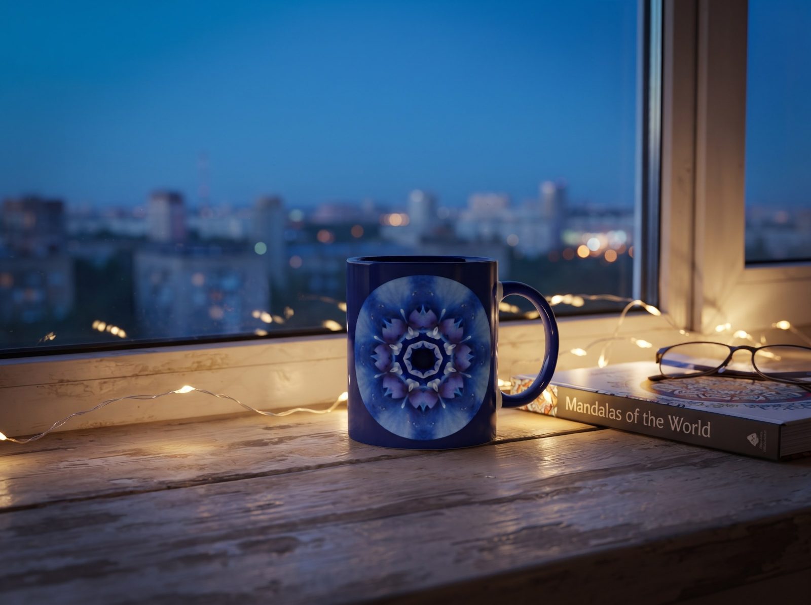 Designertasse Blaues Mandala „My Relax Time!“ – Tasse mit Spruch, versandkostenfrei | Florestella-Artwork