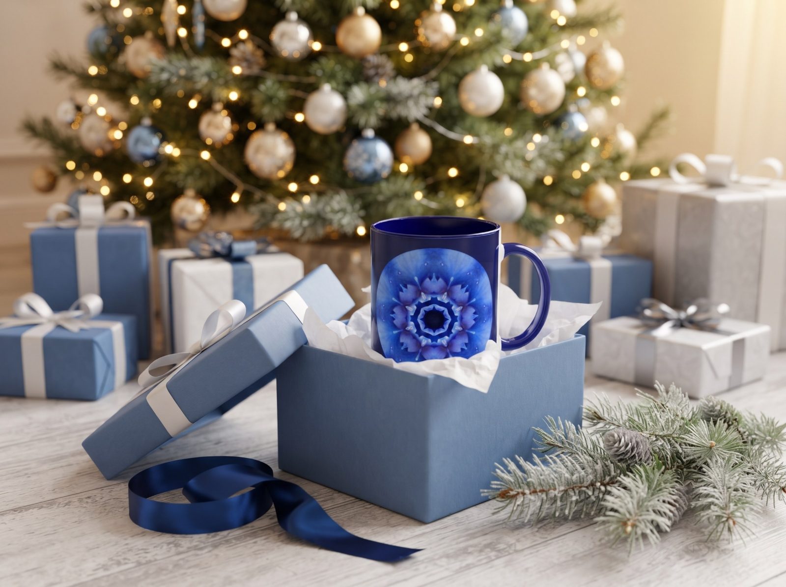 Designertasse Blaues Mandala „My Relax Time!“ – Tasse mit Spruch, versandkostenfrei | Florestella-Artwork 4