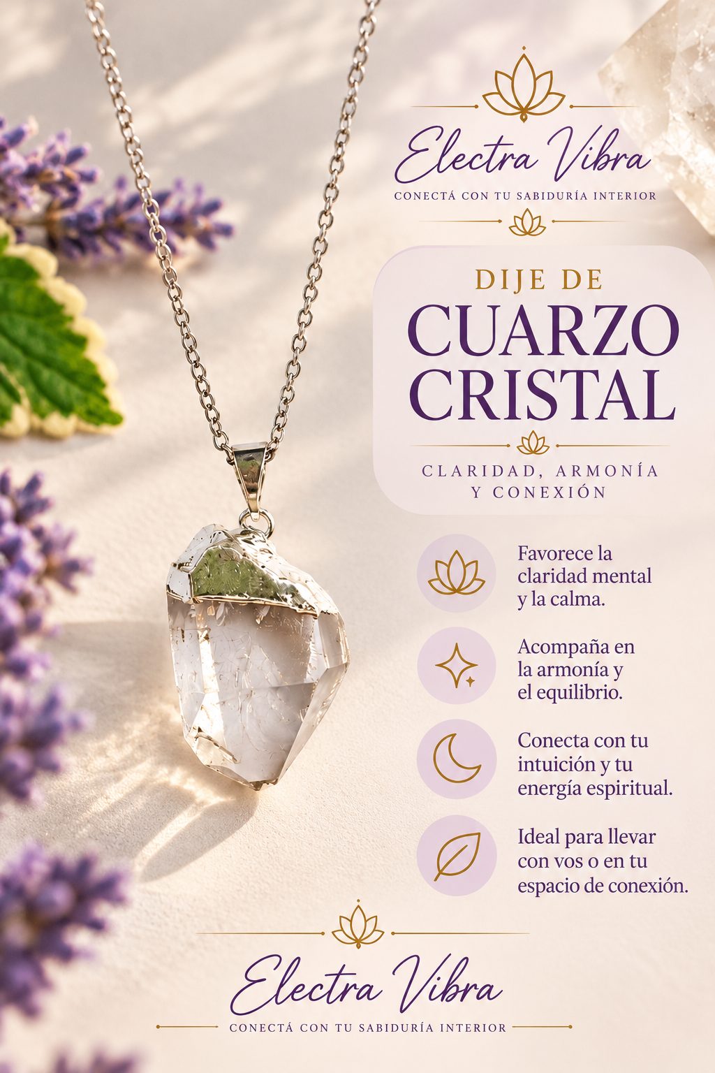 Dije en Punta Cuarzo Cristal 3