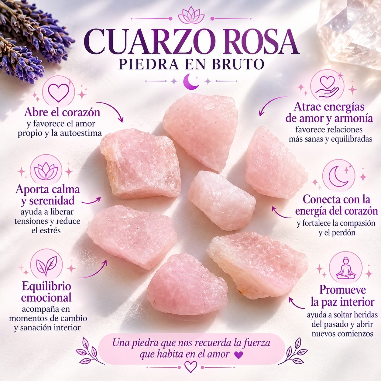 Cuarzo Roza Bruto 3 Unidades 2