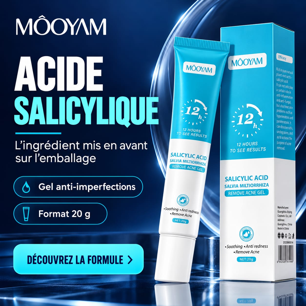 Gel anti-Acne à l'acide salicylique  2