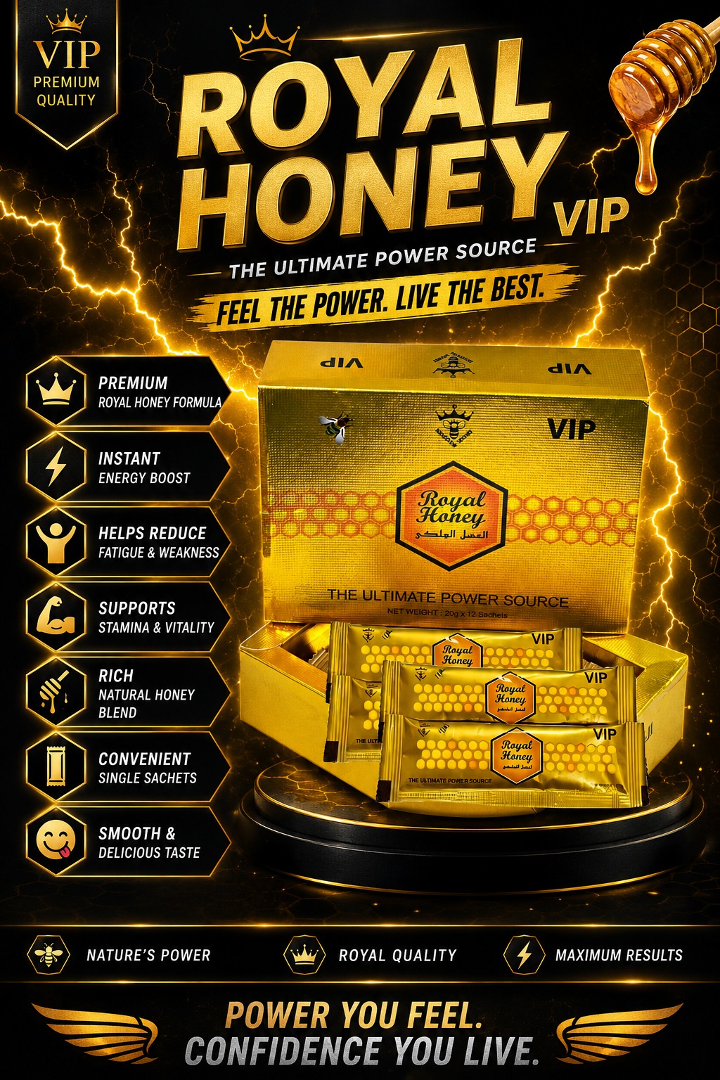  Kingdom VIP Royal Honey Gold - For Men & Women (12 x 20gm) 2