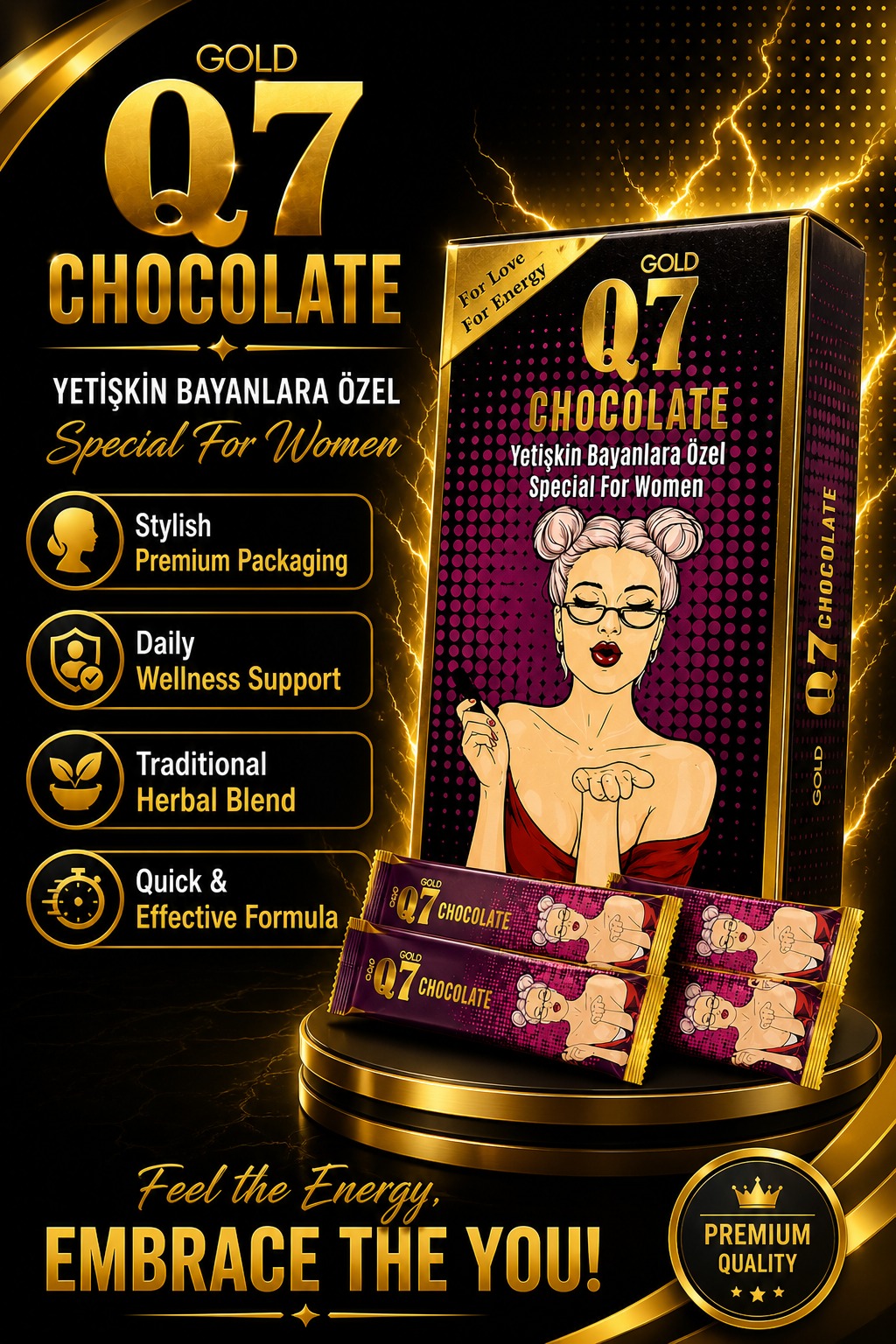Gold Q7 Ladies Chocolate (Women Special Edition) 25g x 12 pieces - Image 1