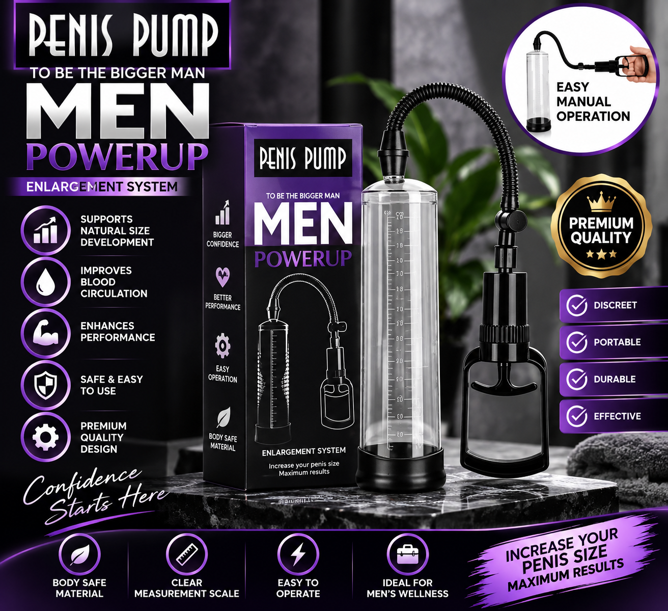 Vacuum Penis Enlarger Pump for Male(Manual)