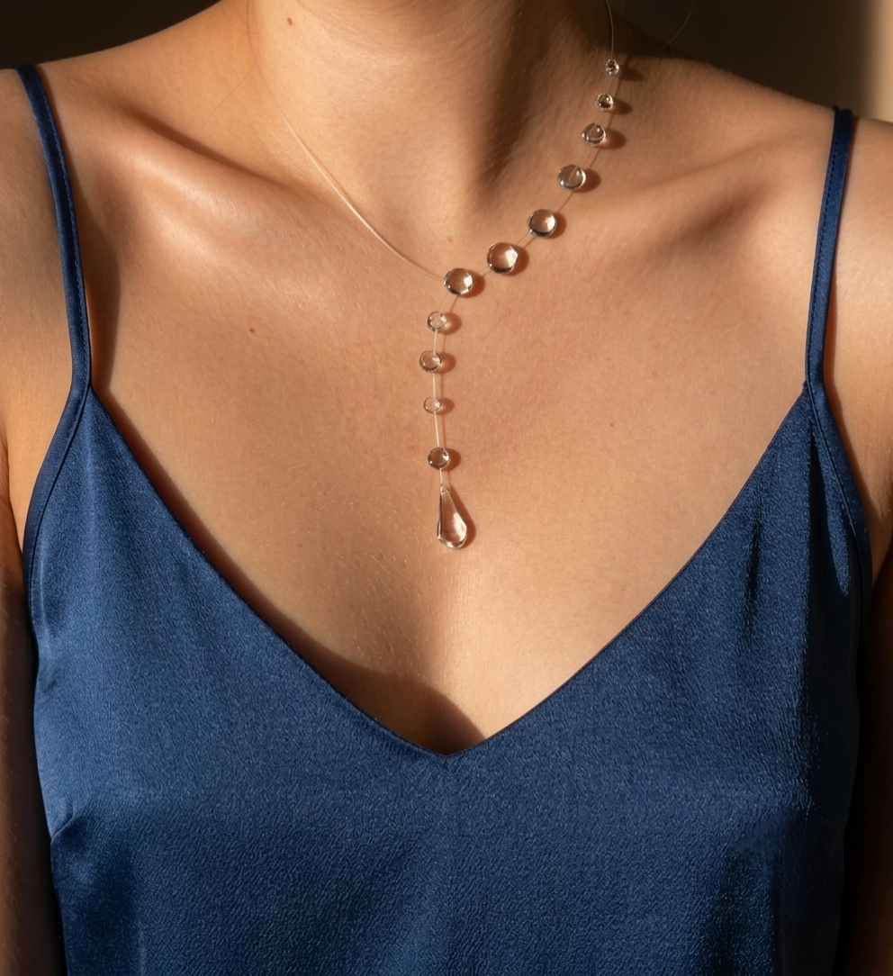 Collana rugiada su filo in nylon