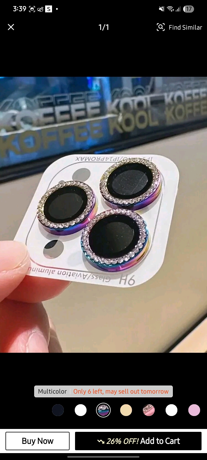 Multicolor Rhinestones Camera Lens Protector 