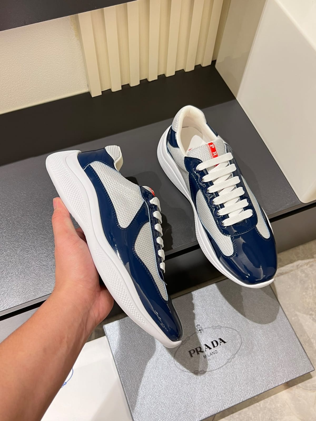 Prada cup navy blue 3