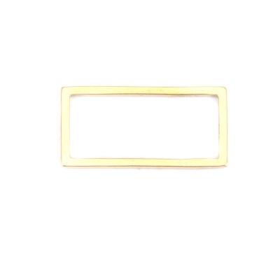Conectores de marco de acero inoxidable 304, rectangulares, huecos chapados en oro, 16mm x 8mm
