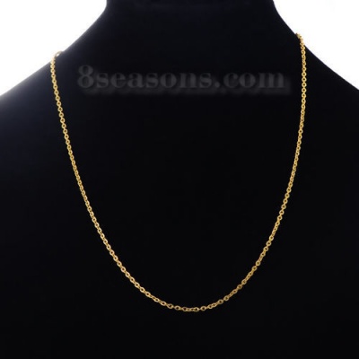 cadena de eslabones de acero inoxidable chapado en oro 45cm