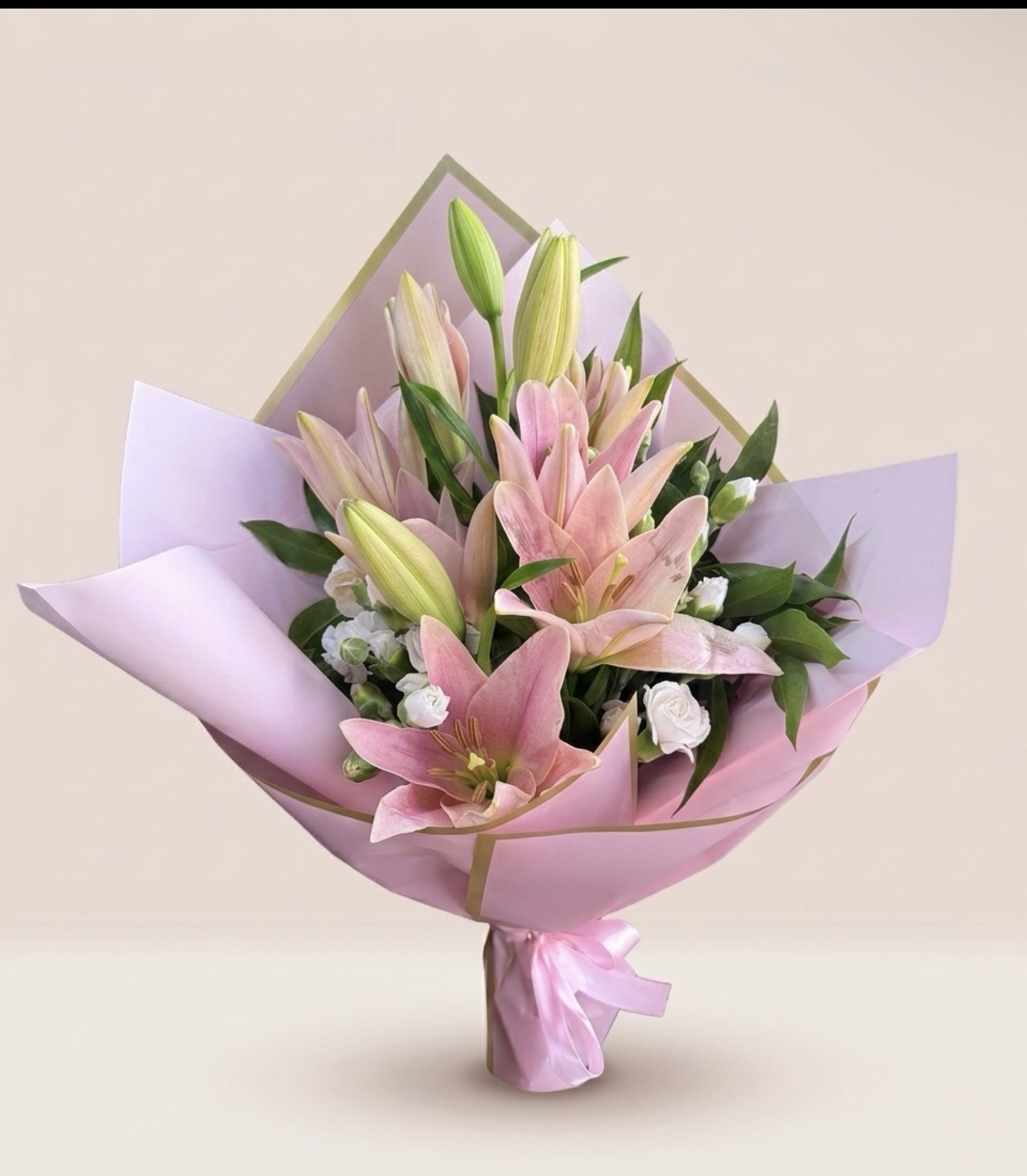 Bouquet Élégance - Lys Orientaux Roses