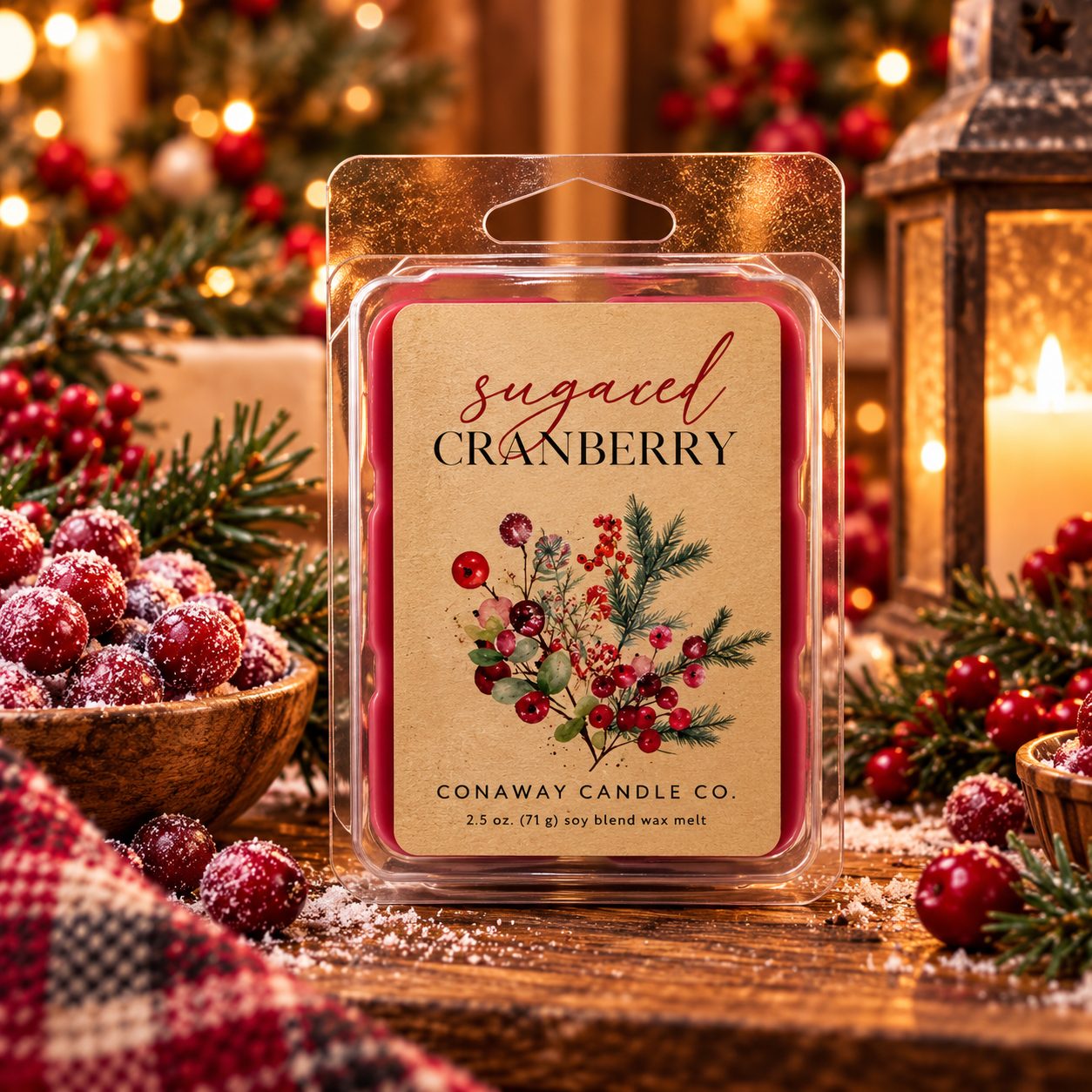 2.5oz Sugared Cranberry Wax Melts