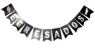 banderin egresados con stamping negro