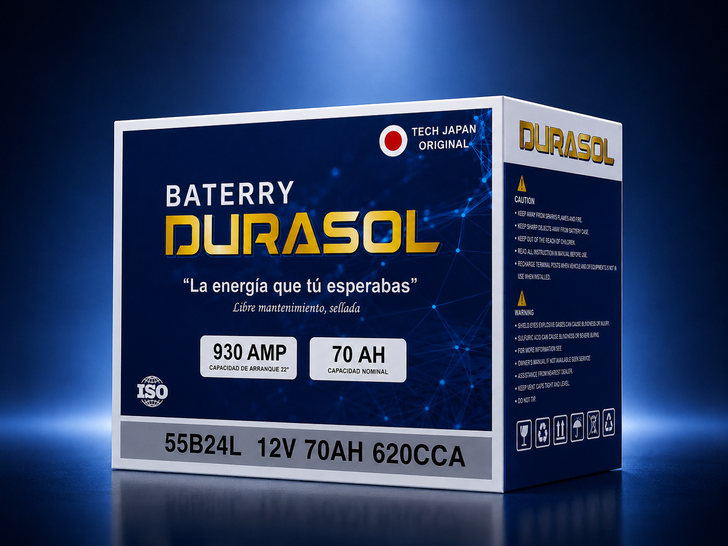 BATERIA DURASOL - 55B24L 12V 70AH 620CCA