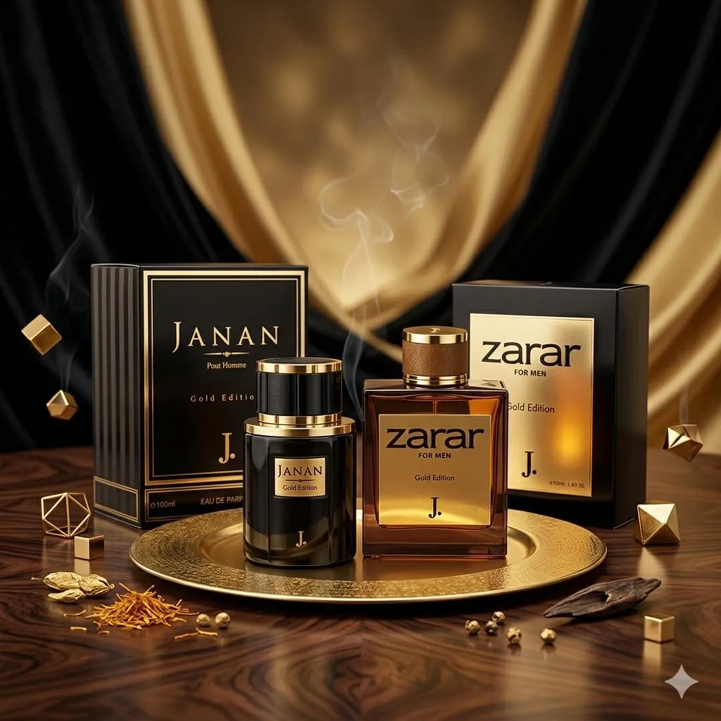 Men's Perfume Set Black Gold 12H Sweat Resistant 3