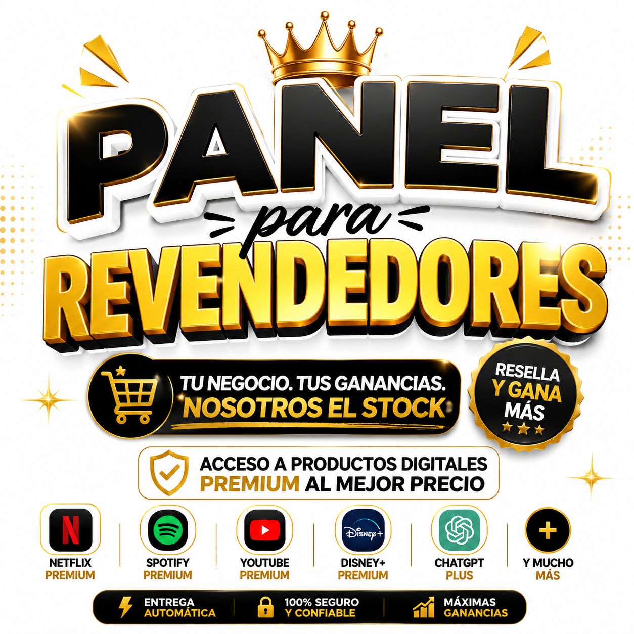PANEL PARA REVENDEDORES ( DE POR VIDA, INCLUYE ACTUALIZACIONES )