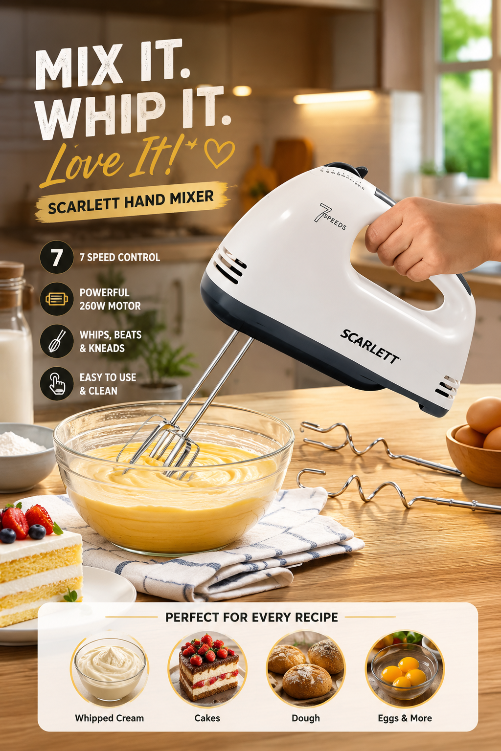 Electric Egg beater 7 speed 180ws - Image 1