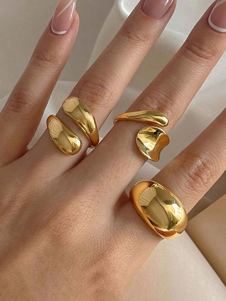 Anillo dorado de acero inoxidable 