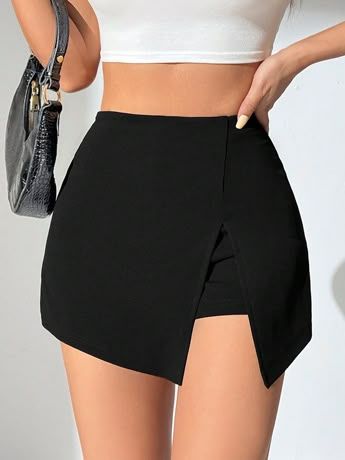 Falda short de tela 