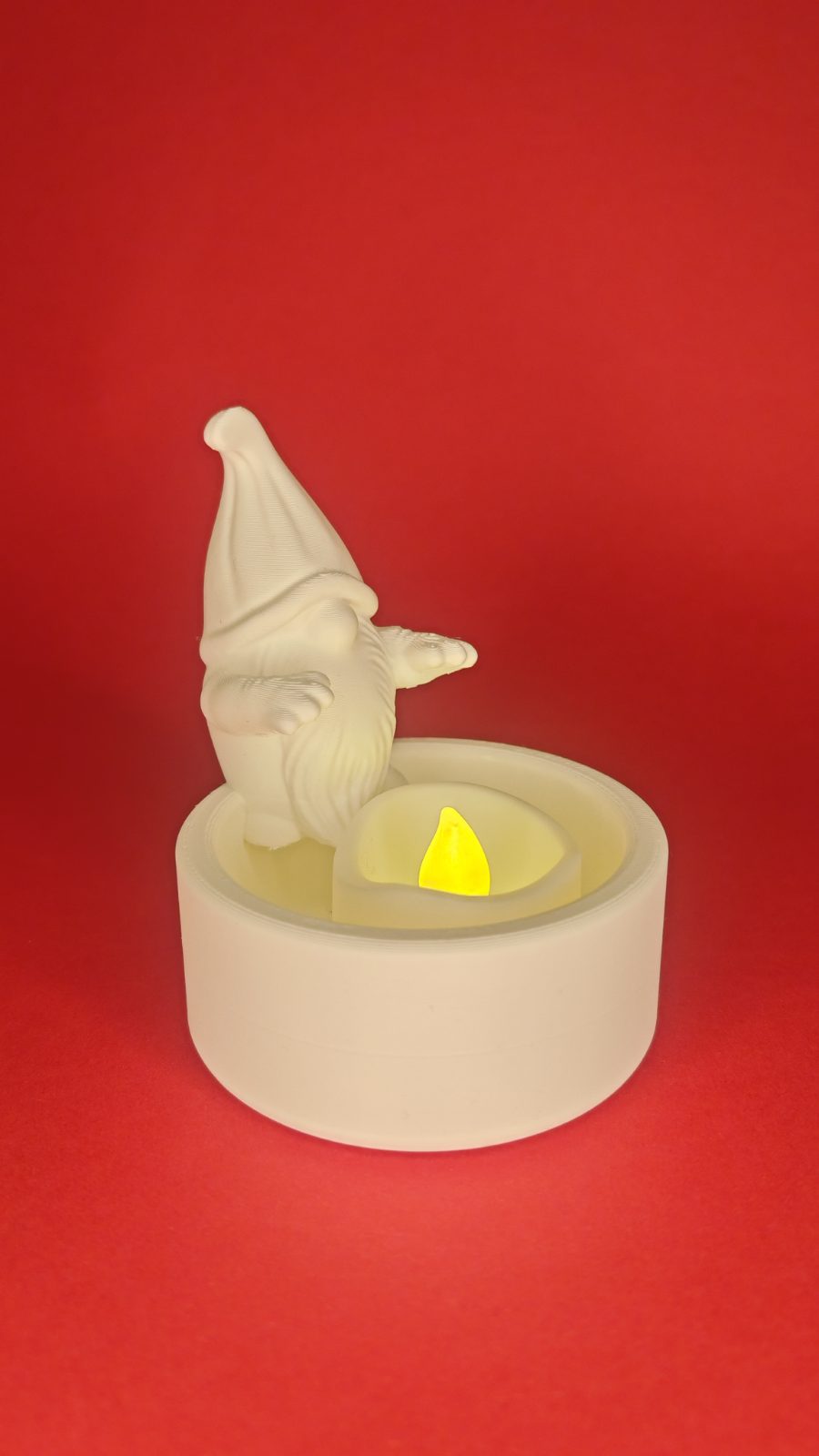 Gnomo à Lareira com Vela LED incluída