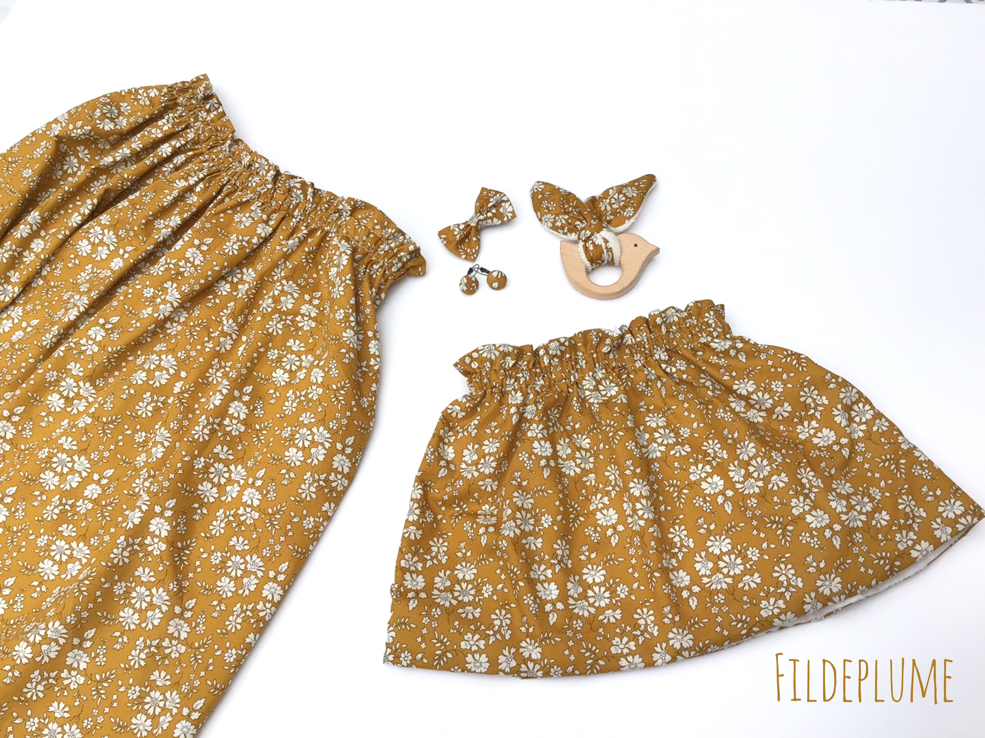Jupe duo mère-fille en liberty