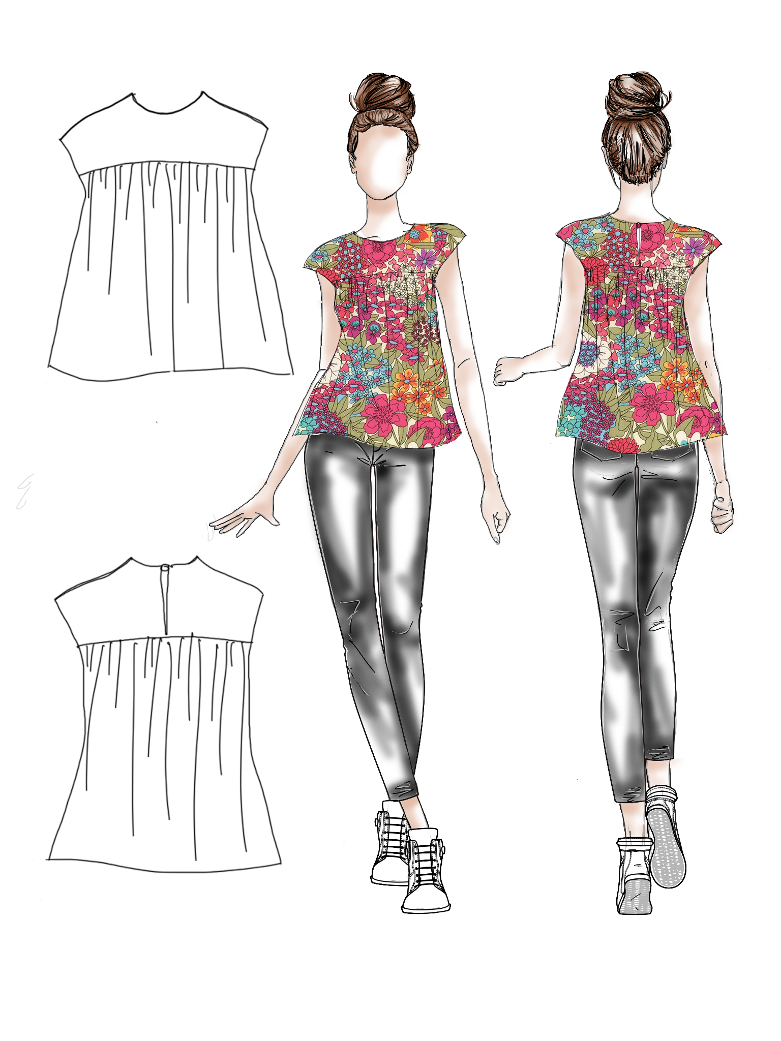Blouse femme encolure ronde