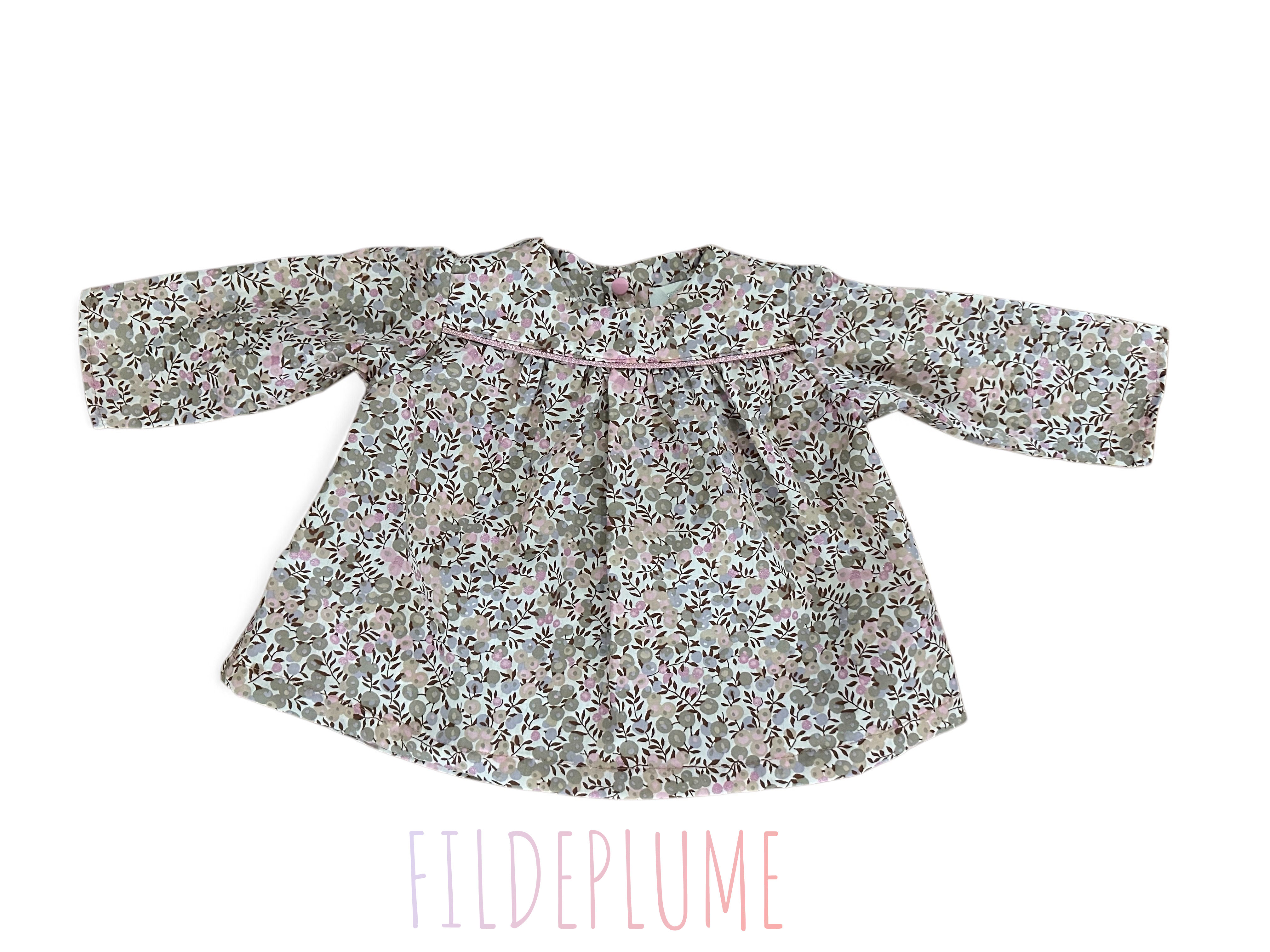 Blouse mixte pour bébé en liberty 3