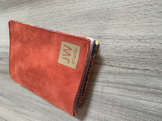 Pochette tracts à feuillets suedine Orange