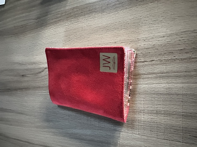 Pochette tracts à feuillets suedine Rouge
