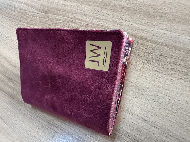 Pochette tracts à feuillets suedine Prune