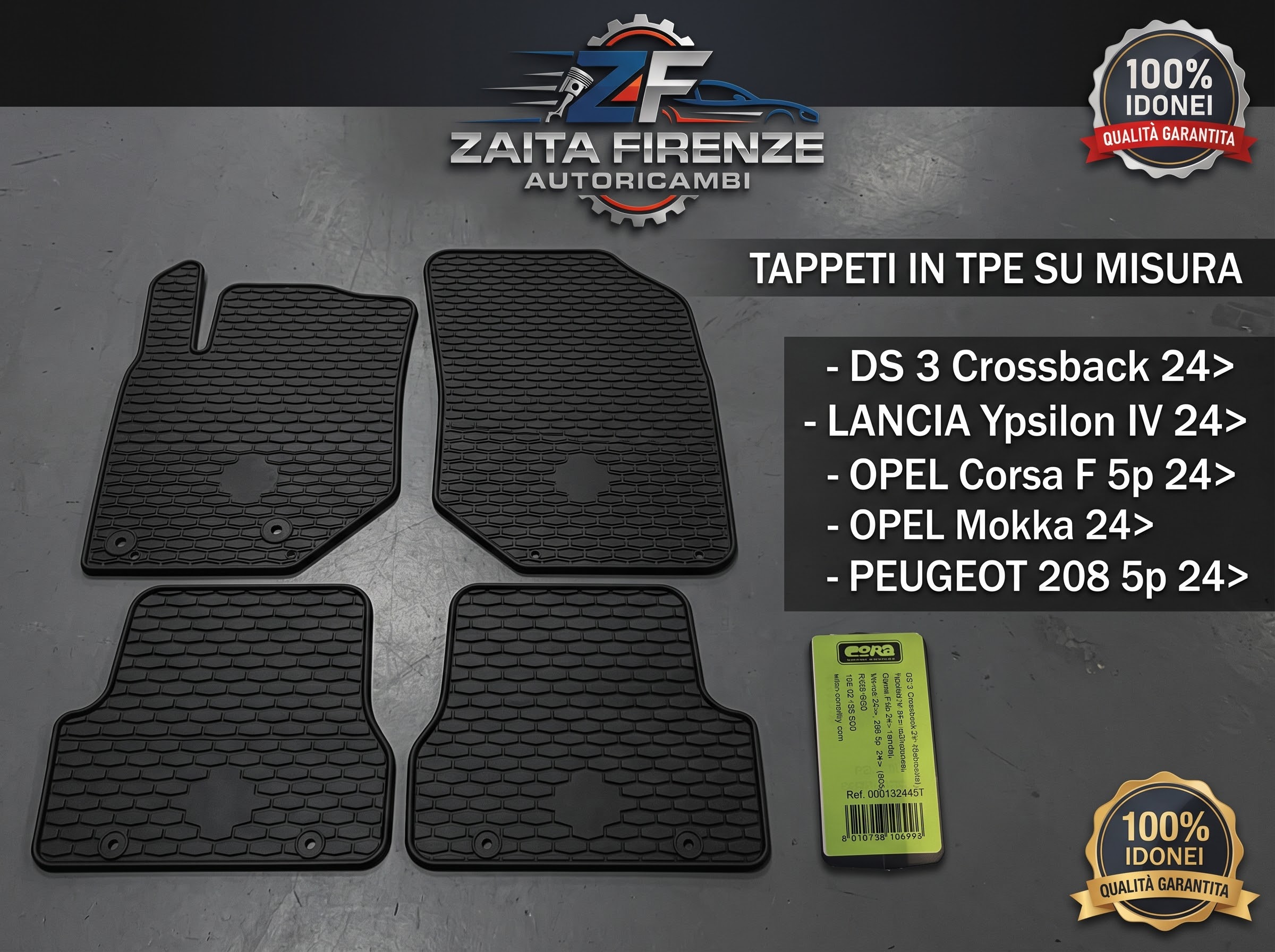 Set Tappeti in Gomma/TPE su Misura – Alta Protezione