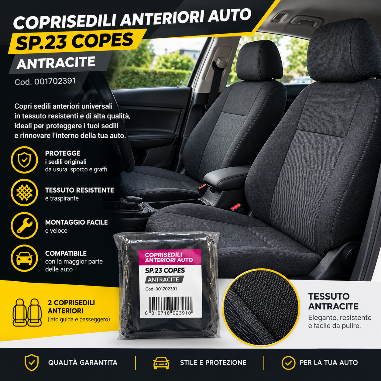 Copris sedili anteriori auto CO.RA. 