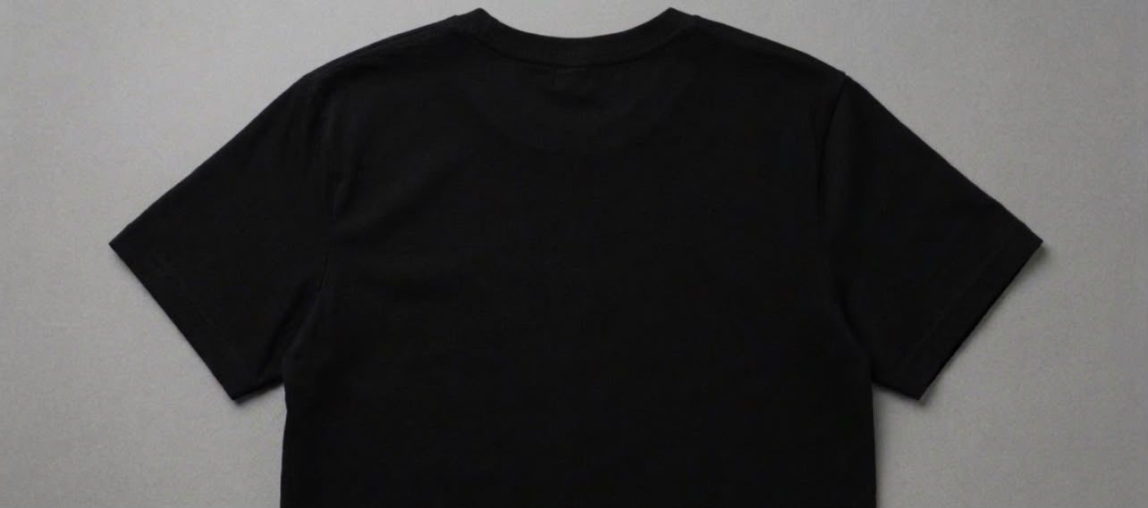 Black oversized T-shirt with a white logo on the top left 2