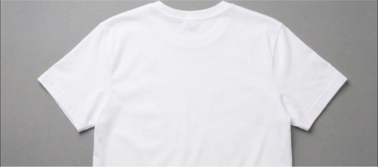 White oversized T-shirt with a black logo on the upper left side 2