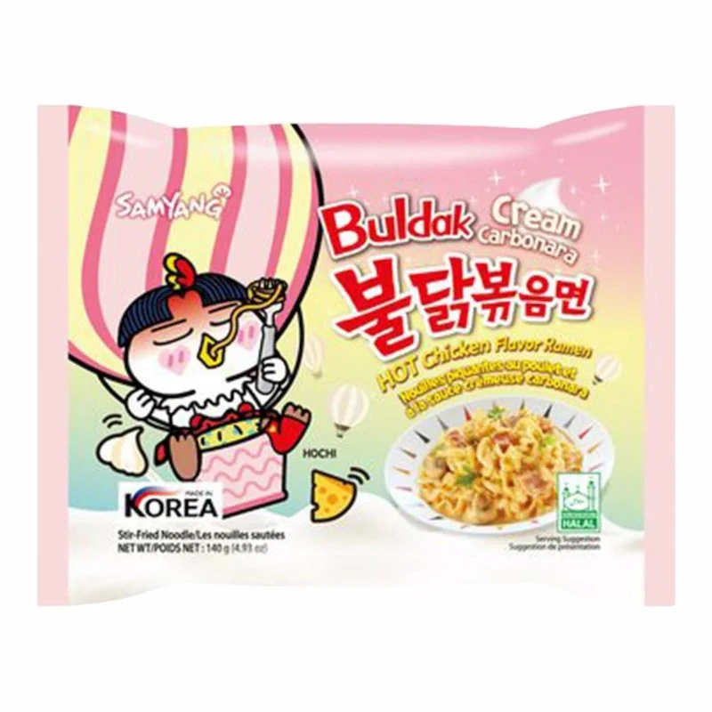 Samyang Buldak Nouilles Cream Carbonara 140g – Nouilles Instantanées Épicées & Crémeuses