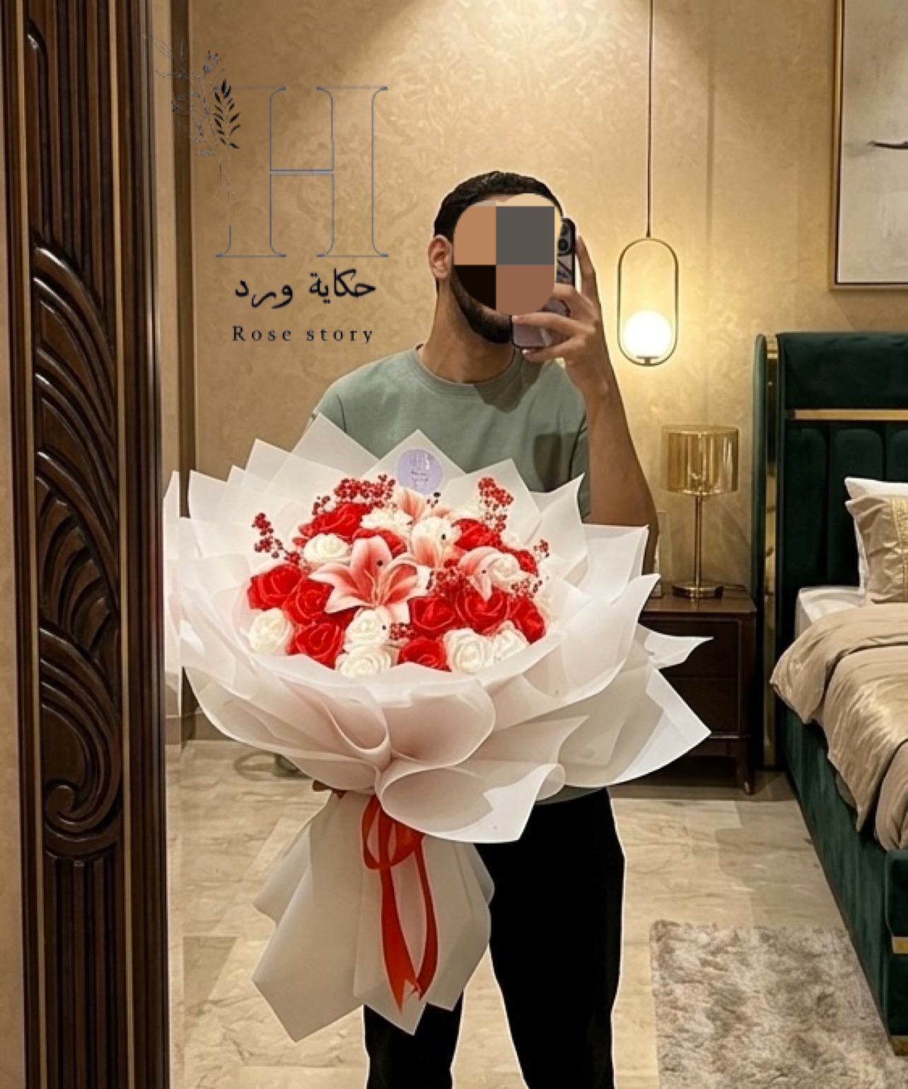 بوكيه ورد صناعي (فوم ٣٥ + ٣ لليام )