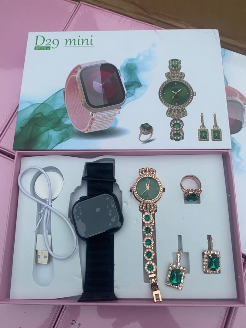 Coffret cadeau montre connectée D29 Mini et parure élégante